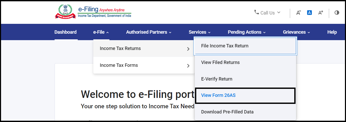 How to Access Form 26AS from the new Income-tax Website