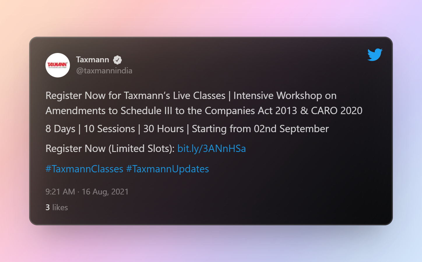 Register Now for Taxmann’s Live Classes