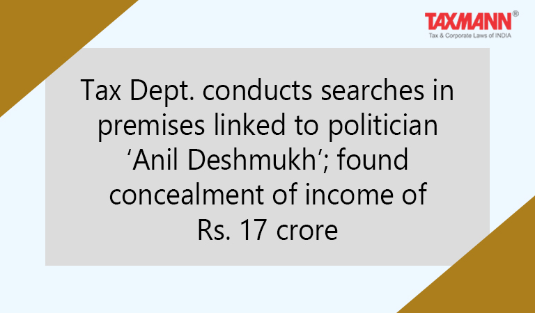 search and seizure operation on Anil Deshmukh