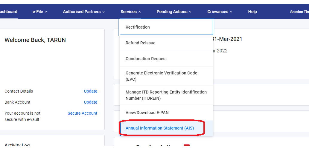 annual information statement login