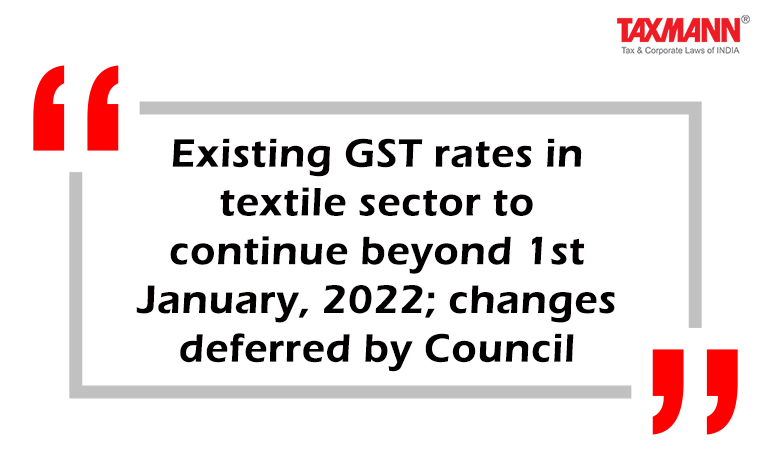 Existing GST rates in textile sector
