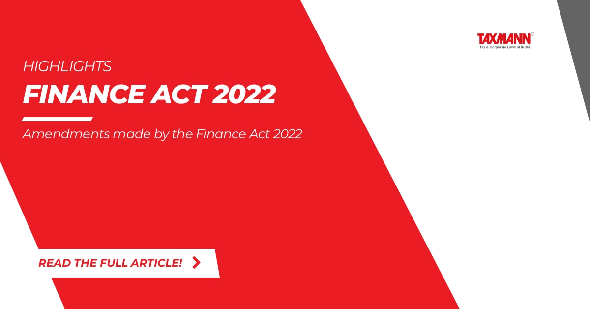 Finance Act 2022 Amendments