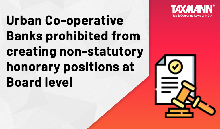 statutory honorary positions; Urban Co-operative Banks; RBI News;
