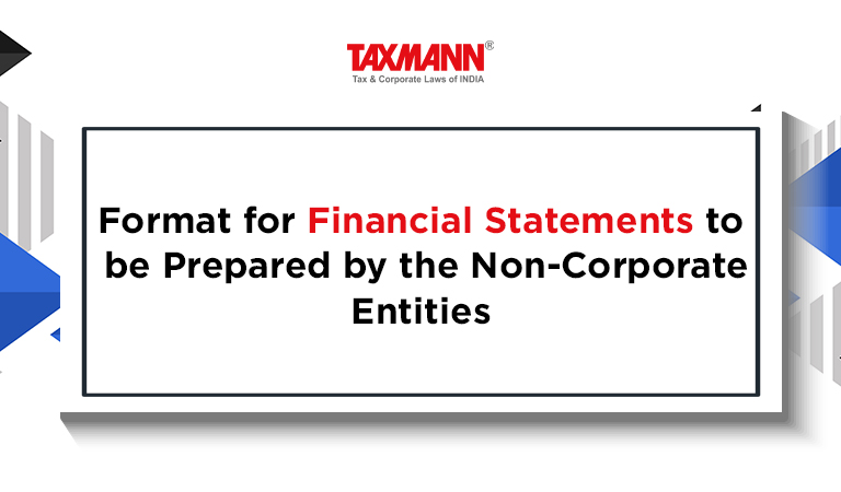 Format for Financial Statements to be Prepared by the Non-Corporate Entities