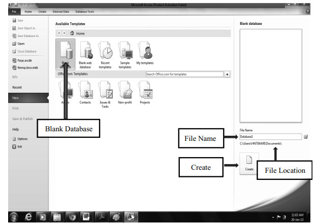 Creating Database