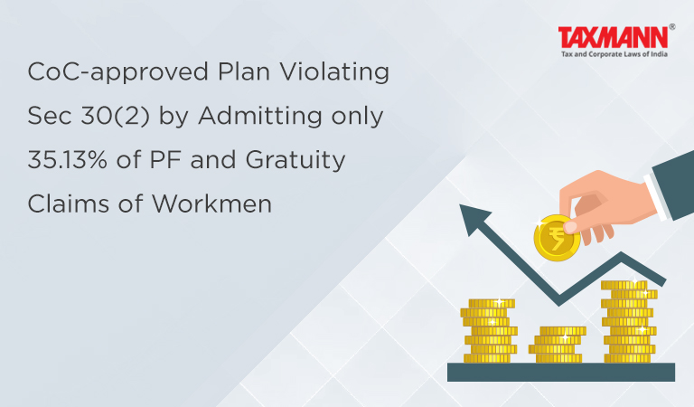 CoC-approved Plan Violating Sec 30(2) by Admitting only 35.13% of PF and Gratuity Claims of Workmen