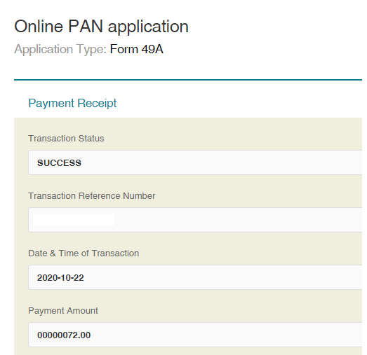 pan card status check by application number
