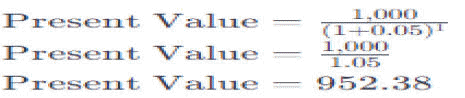 formula for calculating the present value using discounting