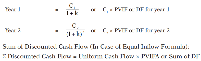 Discounted Cash Flow (Formulae)
