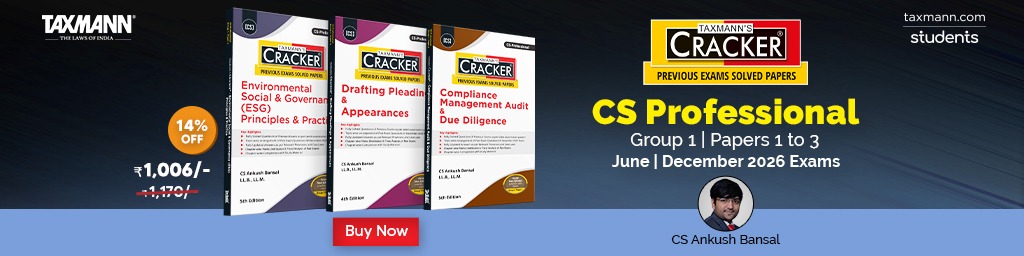 Taxmann's CRACKER COMBO | CS Professional – Group 1 | Papers 1 to 3